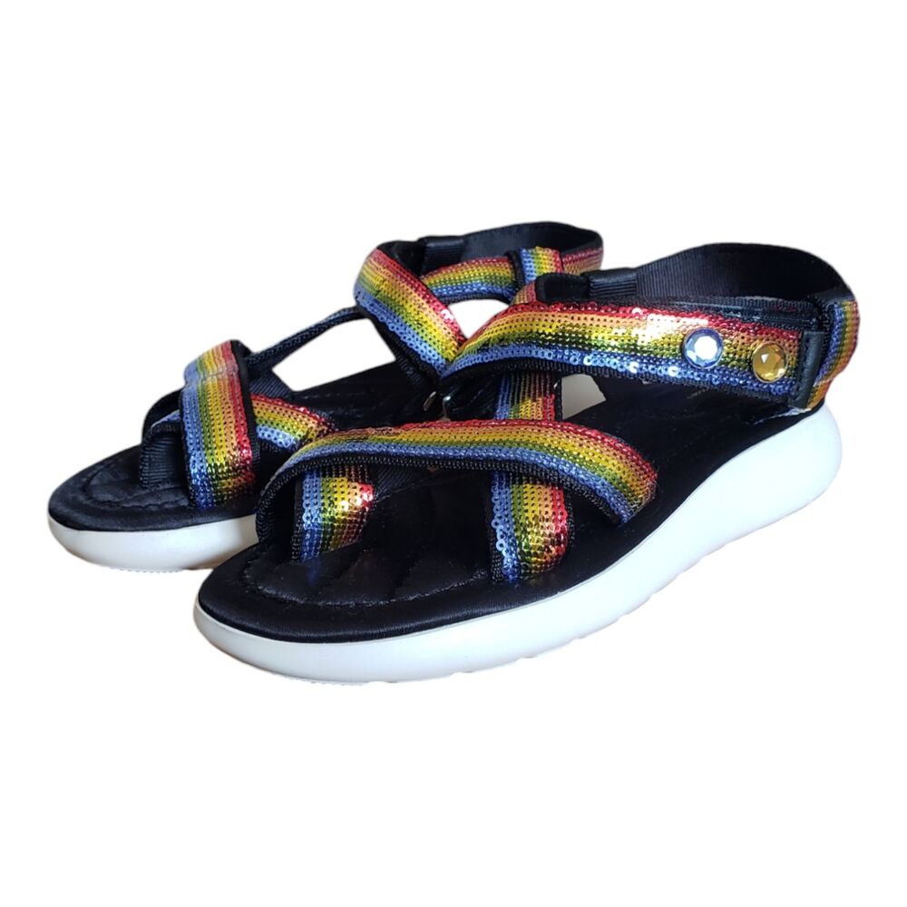 Marc Jacobs Sandals Comet Sport Rainbow Sequins Strappy Size 8 Retail $250